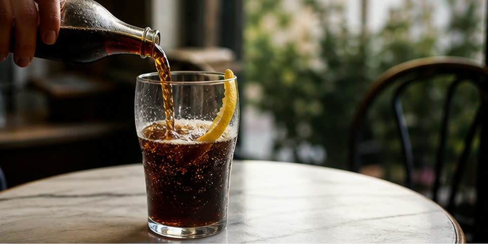 Bicchiere di Coca Zero con zenzero